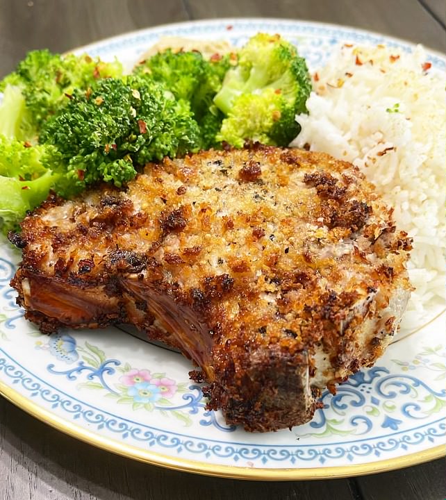 Air Fried Panko Crusted Pork Chops