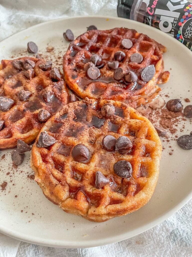 Chocolate Banana Bread Waffles