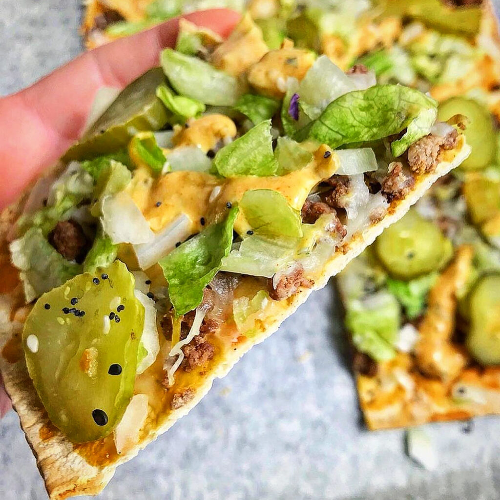 Low Carb Bic Mac Cheeseburger Pizza